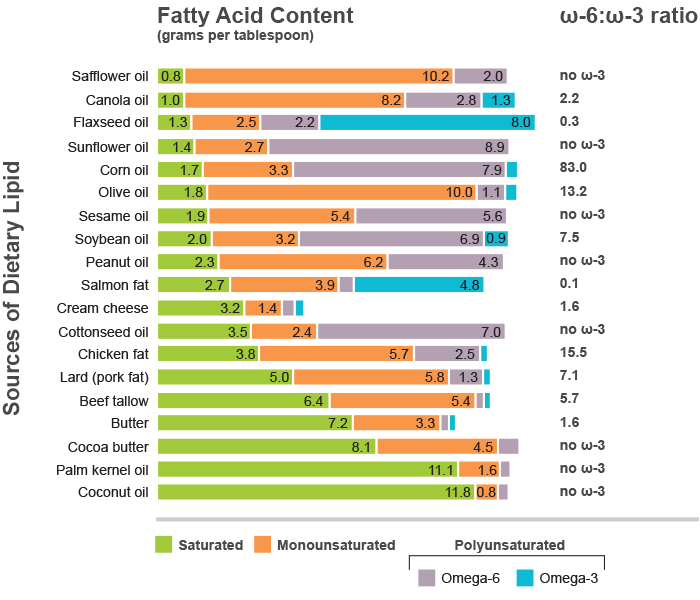 omega fatty acid ratios of seed oils